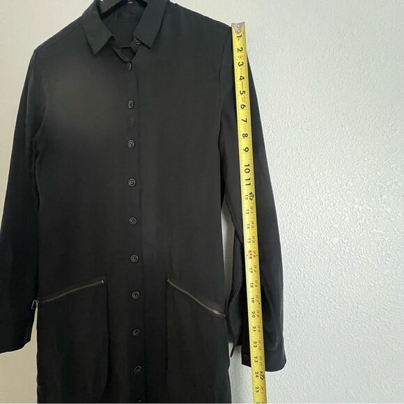 ATM Belted Shirt Dress in Black ANTHONY THOMAS MELILLO Size XS - Picture 8 of 9